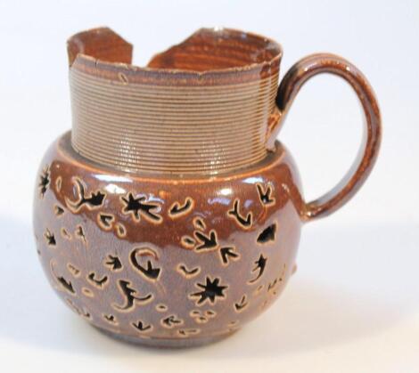 A late 19thC stoneware tankard