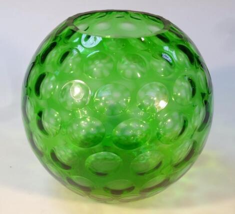 A mid-20thC retro green glass bowl