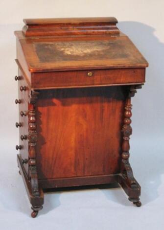 A Victorian mahogany Davenport desk