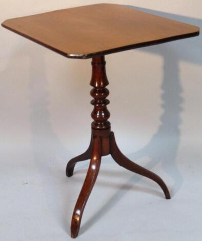 A late Victorian snap top mahogany occasional table