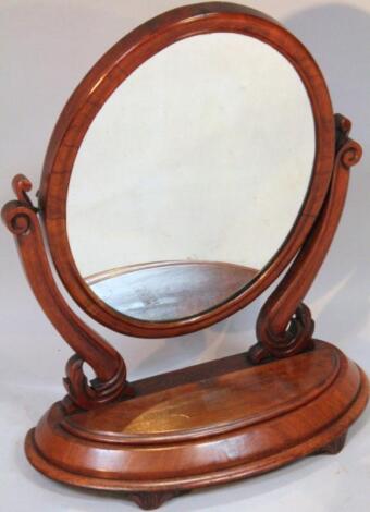 A Victorian mahogany table mirror