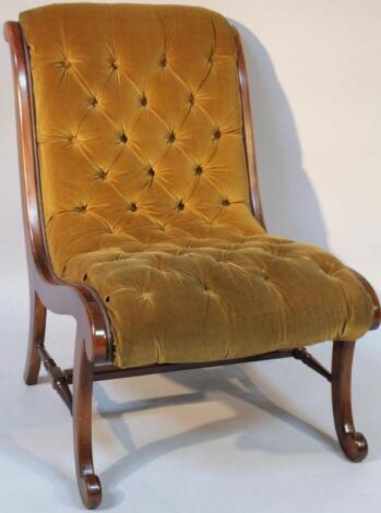 A late Victorian/early Edwardian mahogany framed open chair