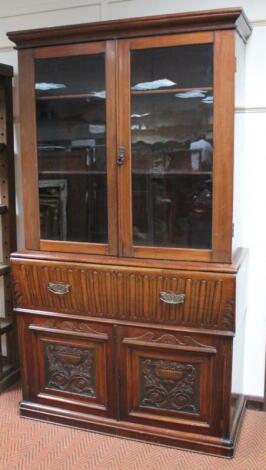 A late 19thC and later mahogany bookcase