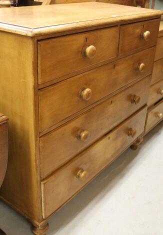 A stripped and lightly polished flat front chest