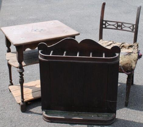 A 19thC stripped pine side table