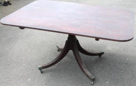 A 19thC mahogany snap top supper table