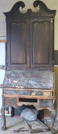 A late 18thC mahogany bureau bookcase