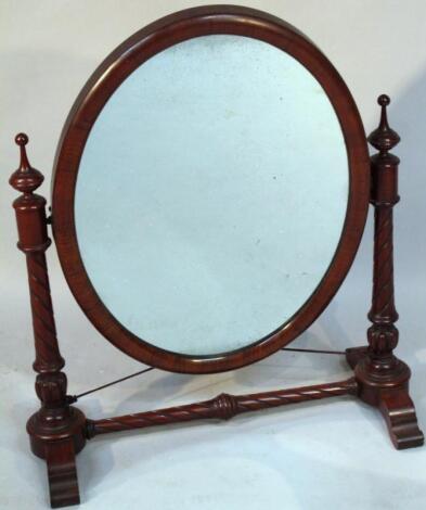 A Victorian mahogany table mirror