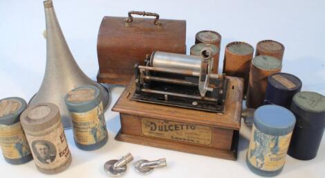 An R & V A oak cased phonograph