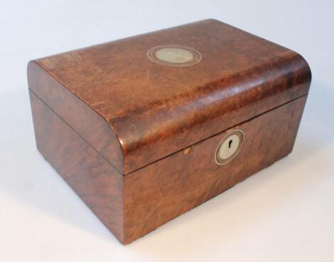 A 19thC walnut dome topped writing box