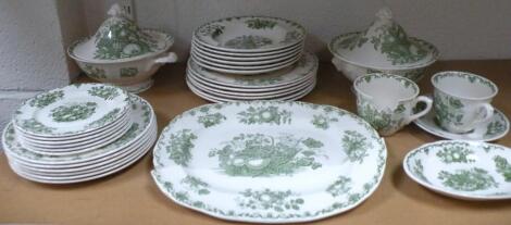 A Mason's Ironstone Fruit Basket pattern part dinner service