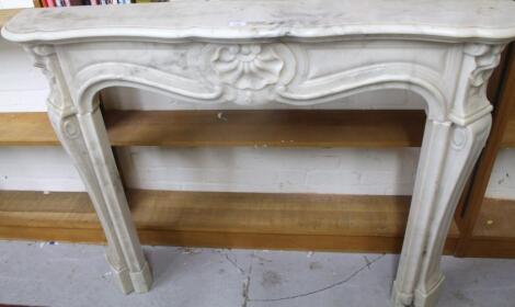 A 19thC style French marble finish fire surround