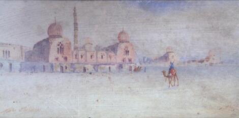 H Linton (early 20thC School). Arabian scene and pyramids