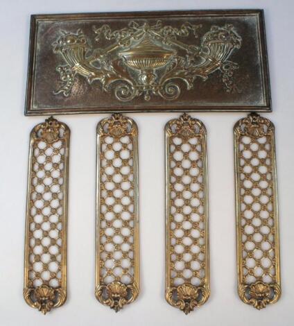 Four early 20thC finger plates