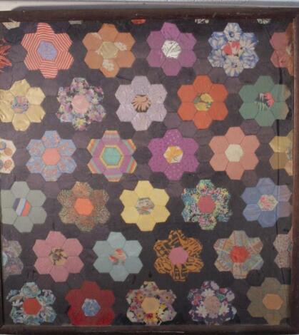 A late 19thC/early 20thC patchwork quilt section