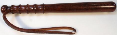 An early 20thC hardwood truncheon