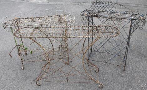 Three various Victorian wirework planters