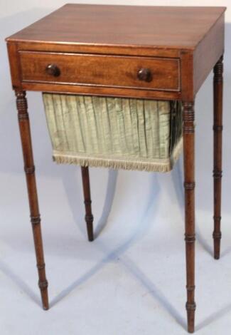 A 19thC mahogany sewing table