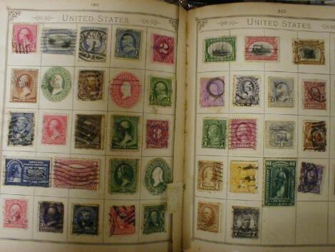 Stamps; Triumph and Lincoln albums of World postage stamps and loose stock