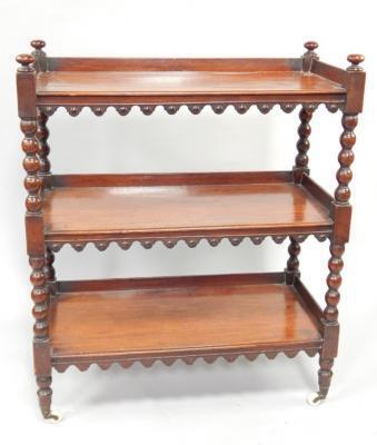 A Victorian mahogany three galleried tiered buffet