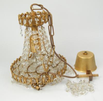 An early 20thC gilt metal hanging centre light