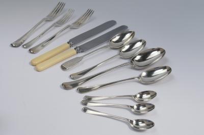 A selection of silver plated flatware and cutlery.