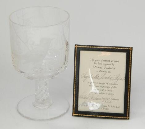 A Stuart cut glass goblet