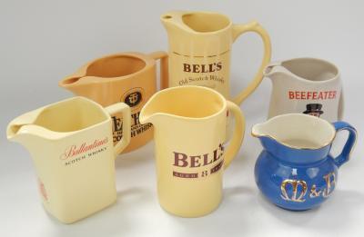 Breweriana - six pottery jugs