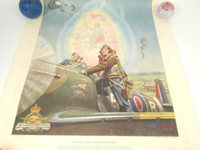 An Aviation print of WWII spitfire pilots