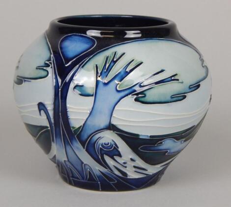 A modern Moorcroft squat vase