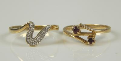 Two 9ct gold dress rings