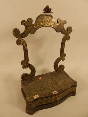 A 19thC French ebonised and Boulle dressing mirror frame