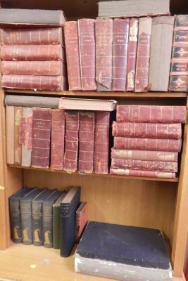 A large quantity of mainly leather bound volumes of Punch
