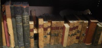 Various leather bound books