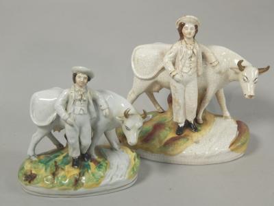 Two similar 19thC Staffordshire figures