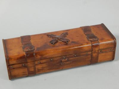 A late 19thC fruitwood glove box