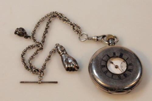 A George VI silver half hunter pocket watch