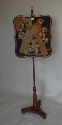 A Victorian mahogany firescreen