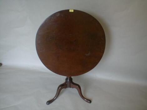 A Georgian and later mahogany supper table with circular tilt top