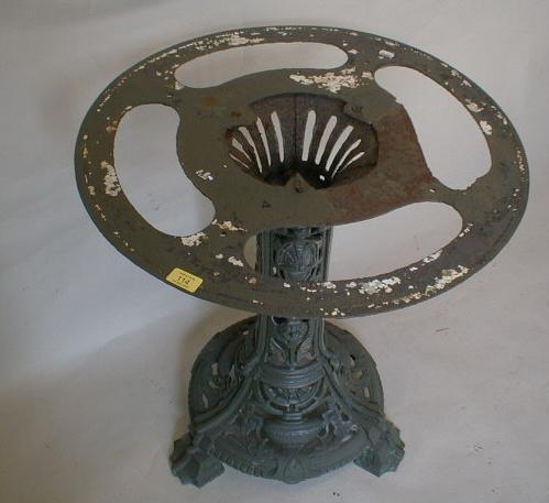 A Victorian pierced cast iron pub table base