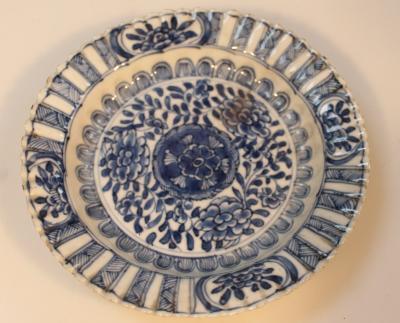 A Chinese porcelain blue and white saucer