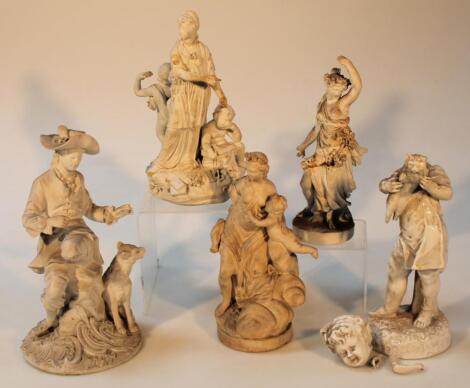 Various 19thC Parian ware