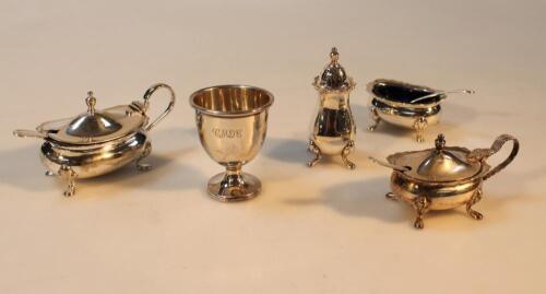 Various silver and silver plated condiments