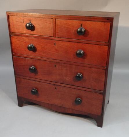 A 19thC mahogany flat fronted chest