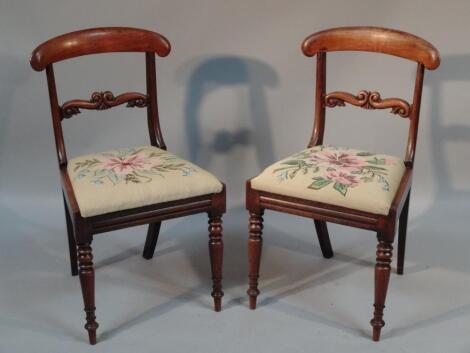 A pair of 19thC mahogany dining chairs