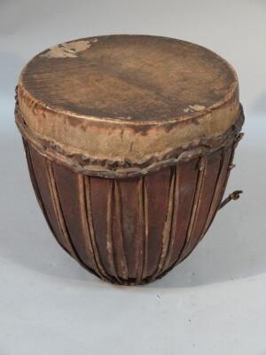 An early 20thC African tribal drum