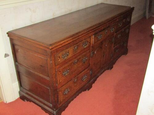 An 18thC oak dresser base