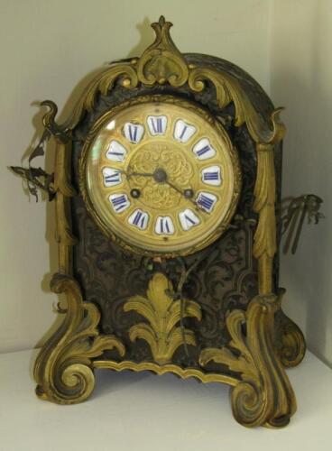 A 19thC French Boulle mantel clock