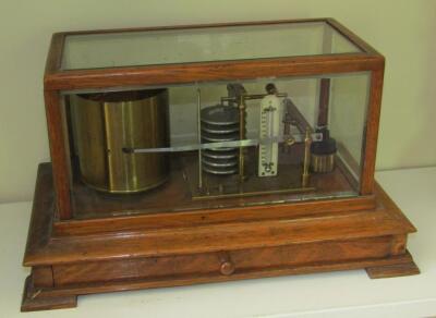 A Victorian oak barograph