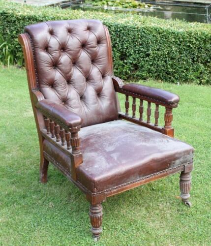 A Victorian mahogany library chair